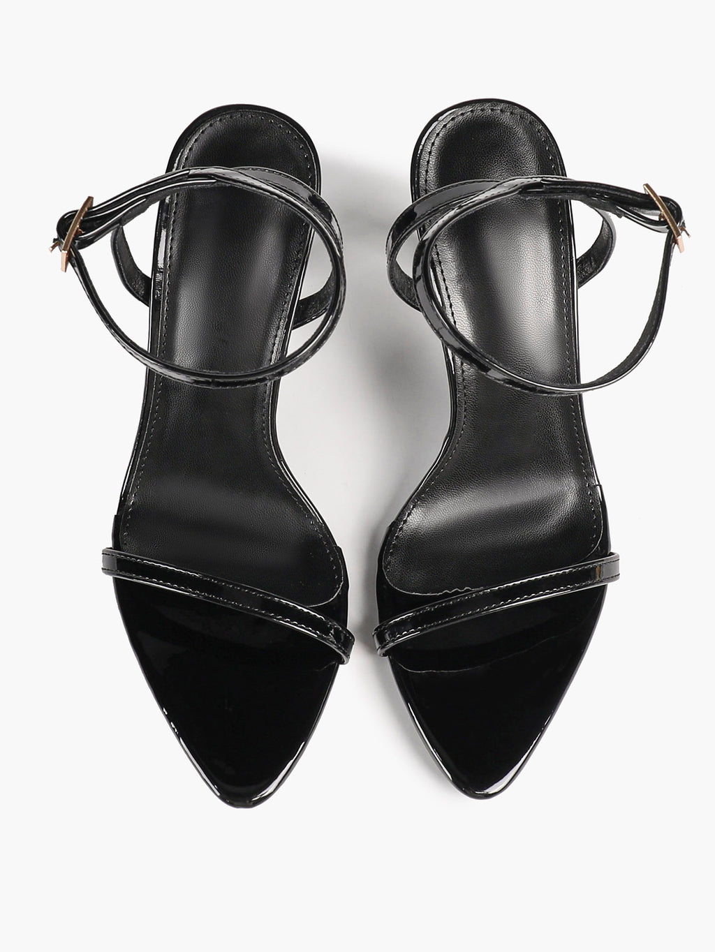 Patent Leather Two-Strap Heeled Sandals Stilettos Casual Party Graduation
