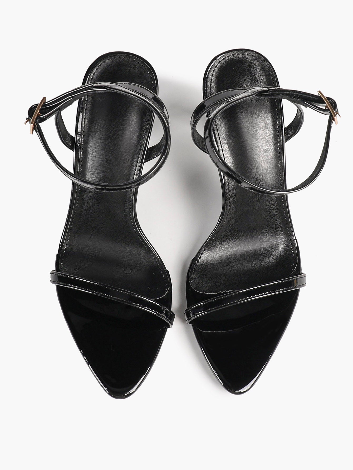 Patent Leather Two-Strap Heeled Sandals Stilettos Casual Party Graduation