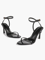 Patent Leather Two-Strap Heeled Sandals Stilettos Casual Party Graduation