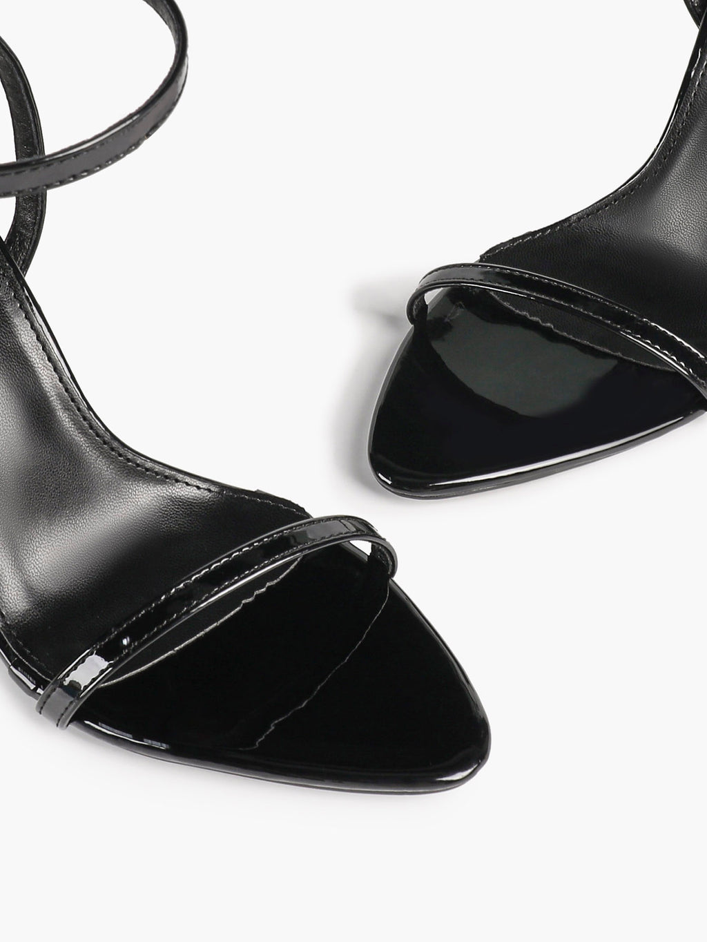 Patent Leather Two-Strap Heeled Sandals Stilettos Casual Party Graduation