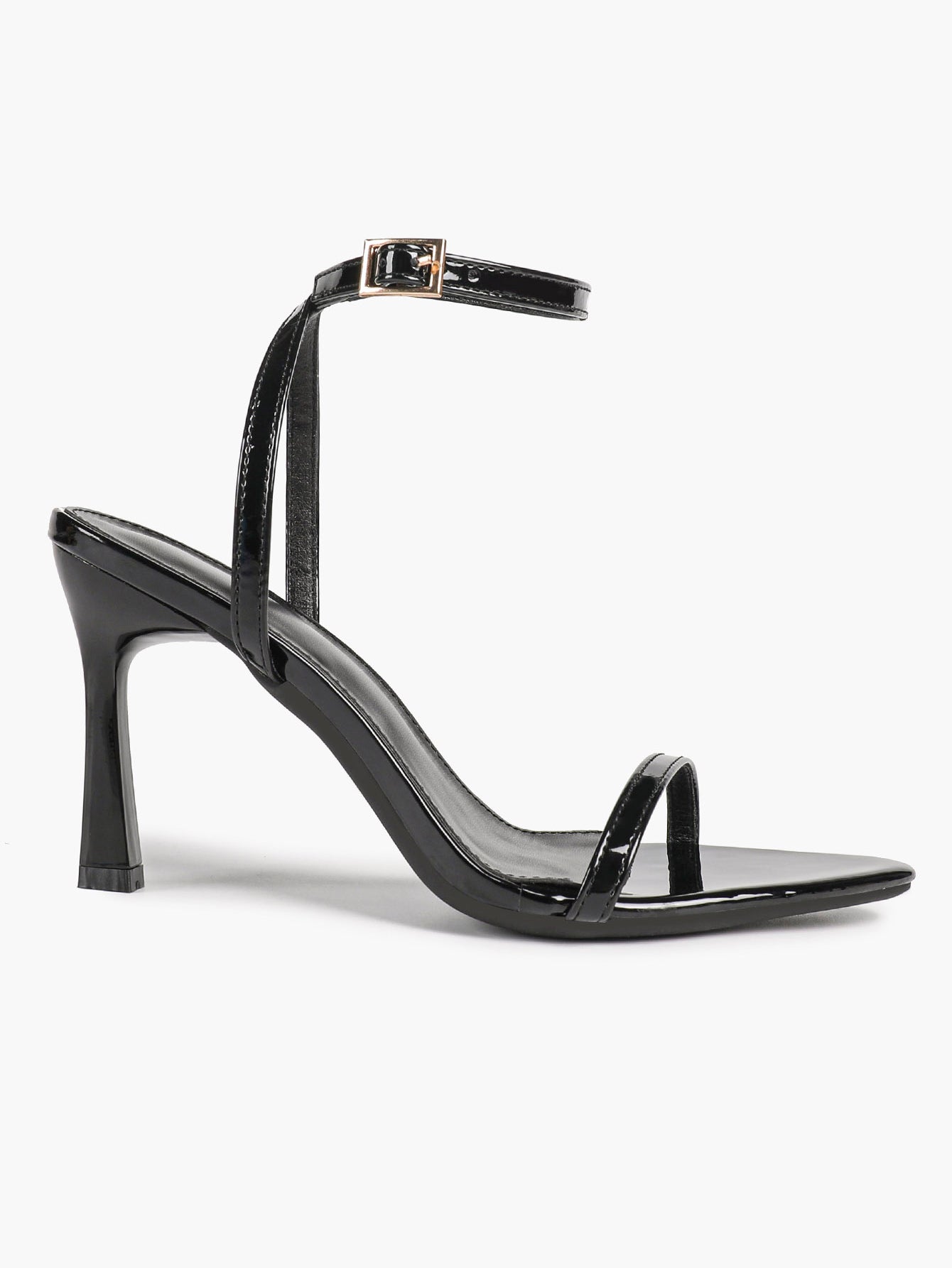 Patent Leather Two-Strap Heeled Sandals Stilettos Casual Party Graduation