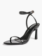 Patent Leather Two-Strap Heeled Sandals Stilettos Casual Party Graduation