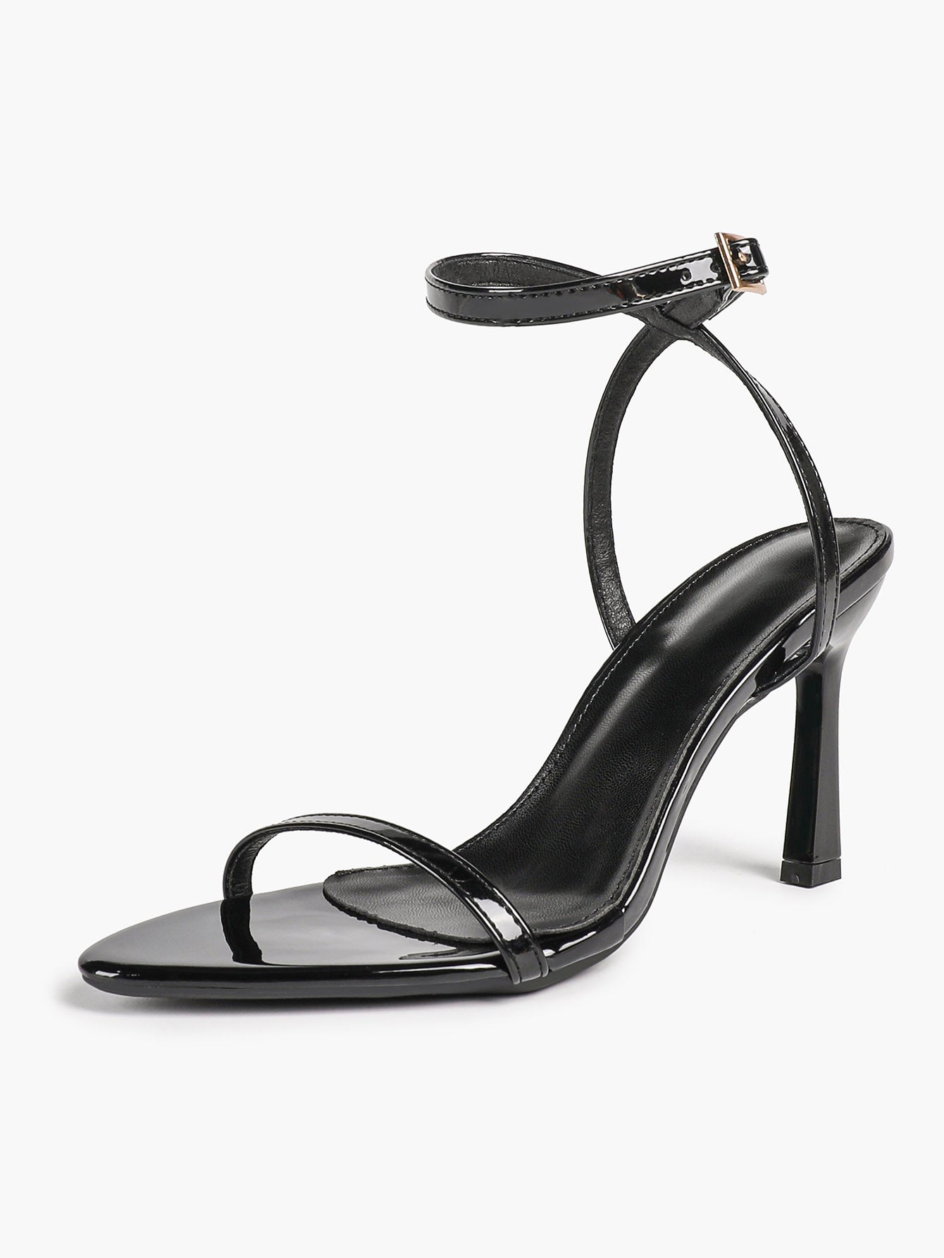 Patent Leather Two-Strap Heeled Sandals Stilettos Casual Party Graduation