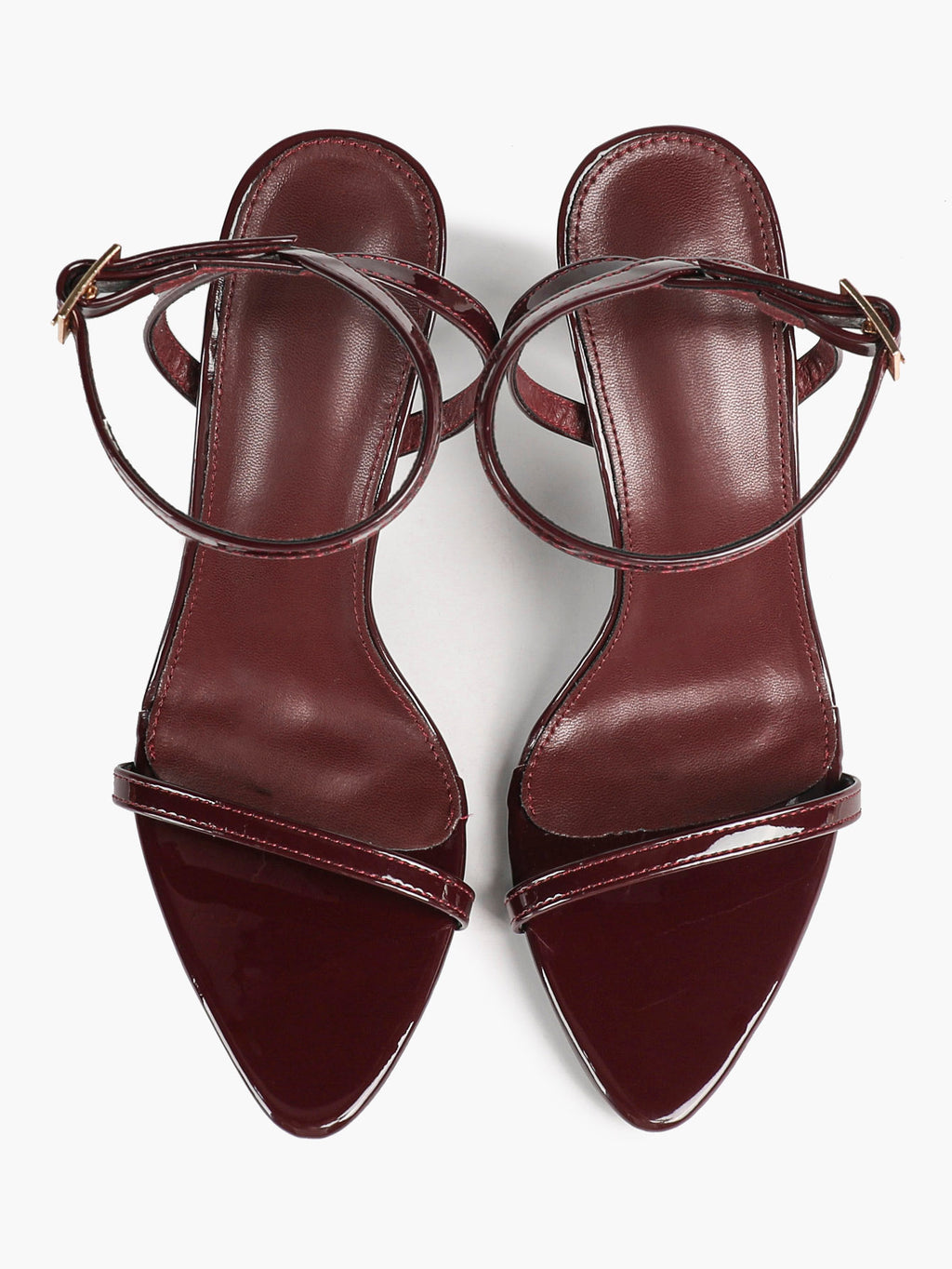 Patent Leather Two-Strap Heeled Sandals Stilettos Casual Party Graduation