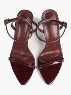 Patent Leather Two-Strap Heeled Sandals Stilettos Casual Party Graduation