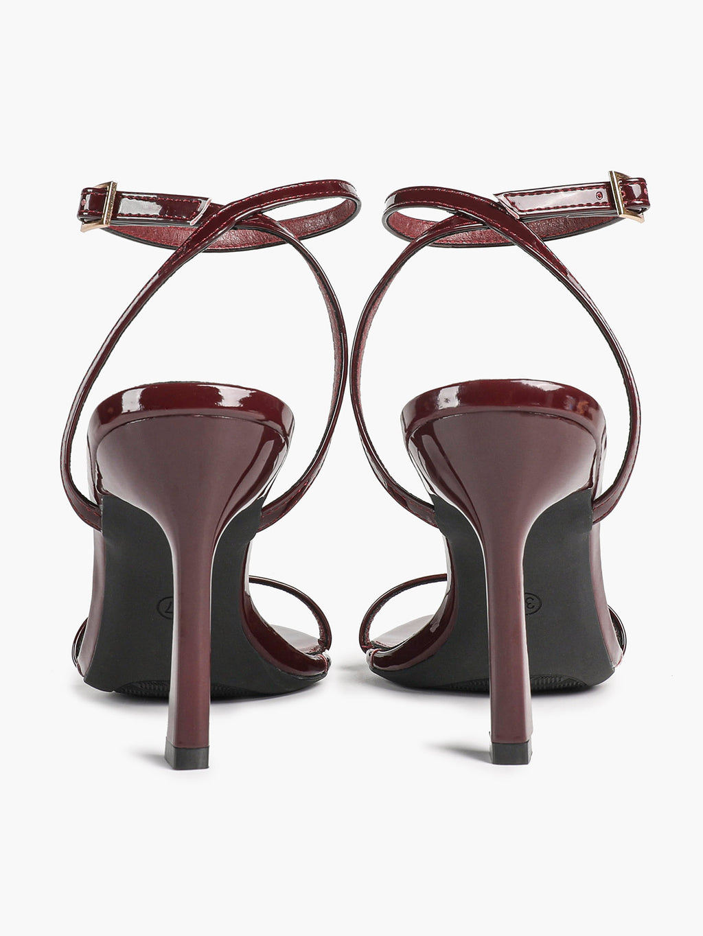 Patent Leather Two-Strap Heeled Sandals Stilettos Casual Party Graduation