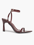 Patent Leather Two-Strap Heeled Sandals Stilettos Casual Party Graduation