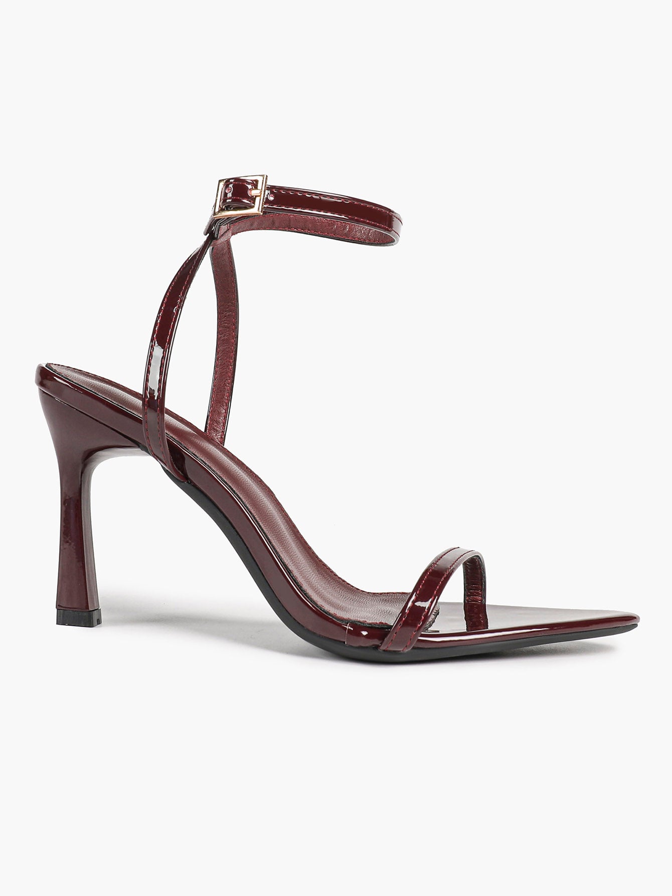Patent Leather Two-Strap Heeled Sandals Stilettos Casual Party Graduation