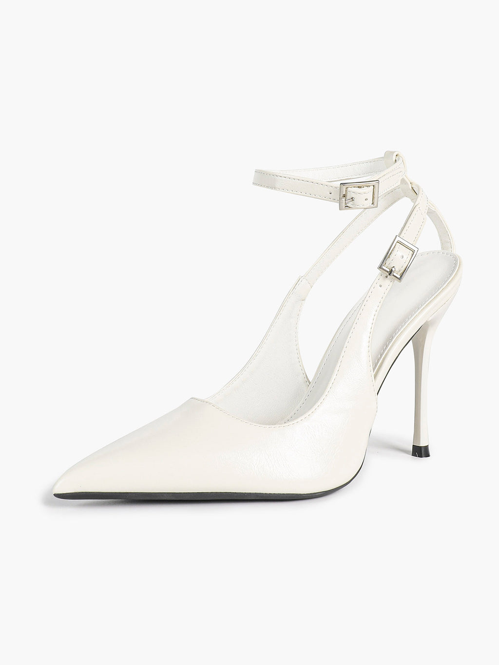 Pointed Toe Ankle Strap Pumps Adjustable Buckle Stiletto Heels Elegant Shoes Office Party
