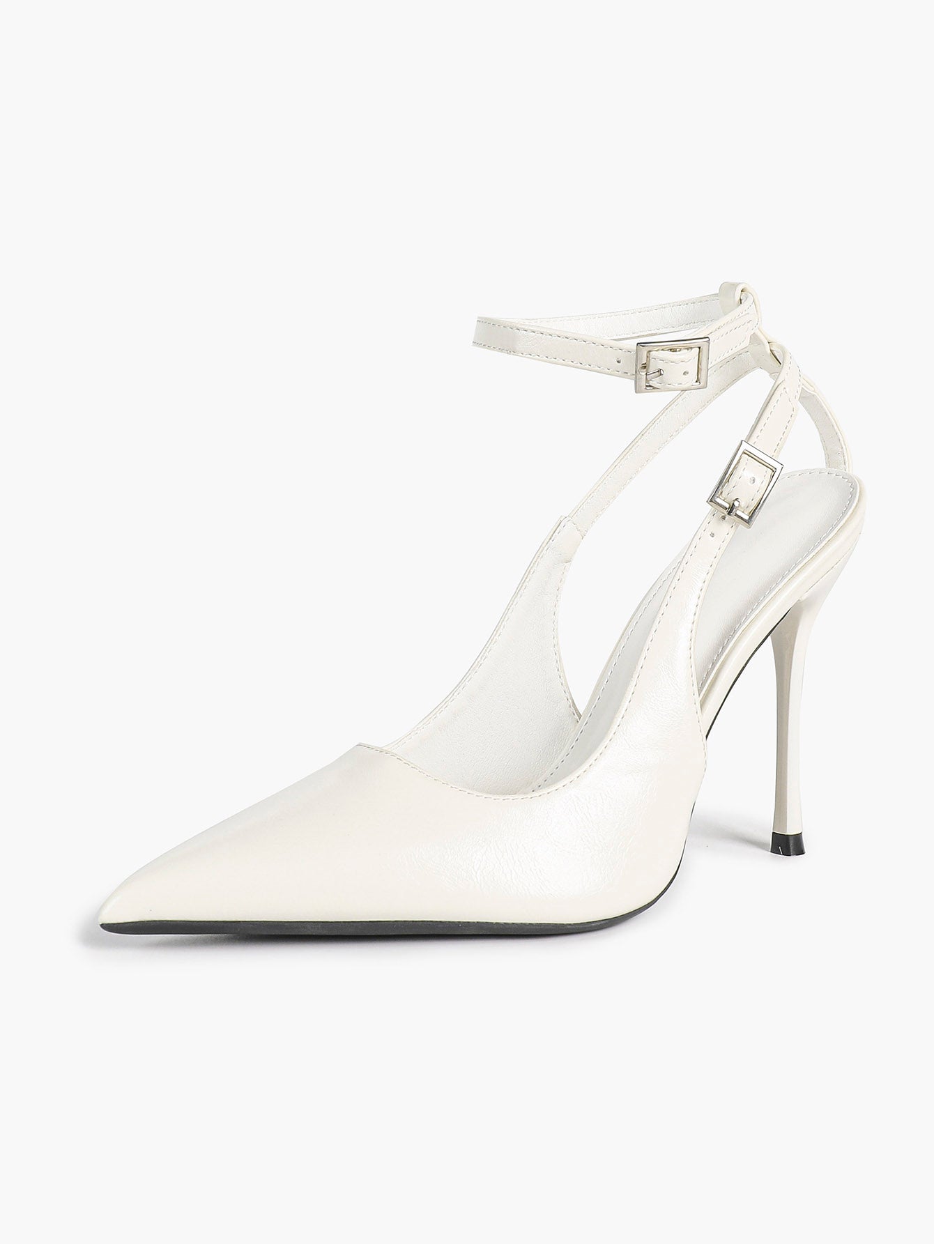 Pointed Toe Ankle Strap Pumps Adjustable Buckle Stiletto Heels Elegant Shoes Office Party