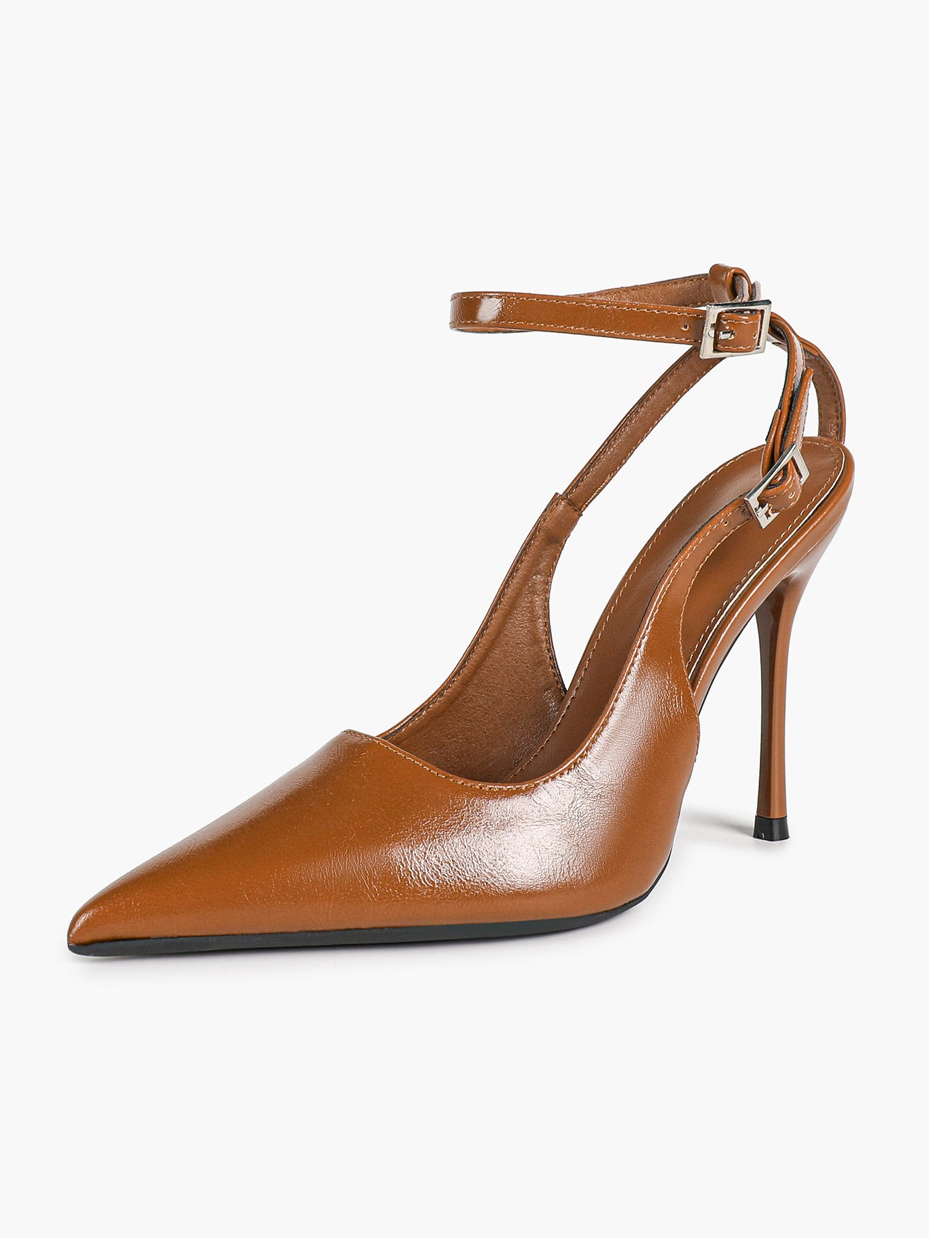 Pointed Toe Ankle Strap Pumps Adjustable Buckle Stiletto Heels Elegant Shoes Office Party