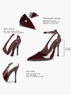 Pointed Toe Ankle Strap Pumps Adjustable Buckle Stiletto Heels Elegant Shoes Office Party