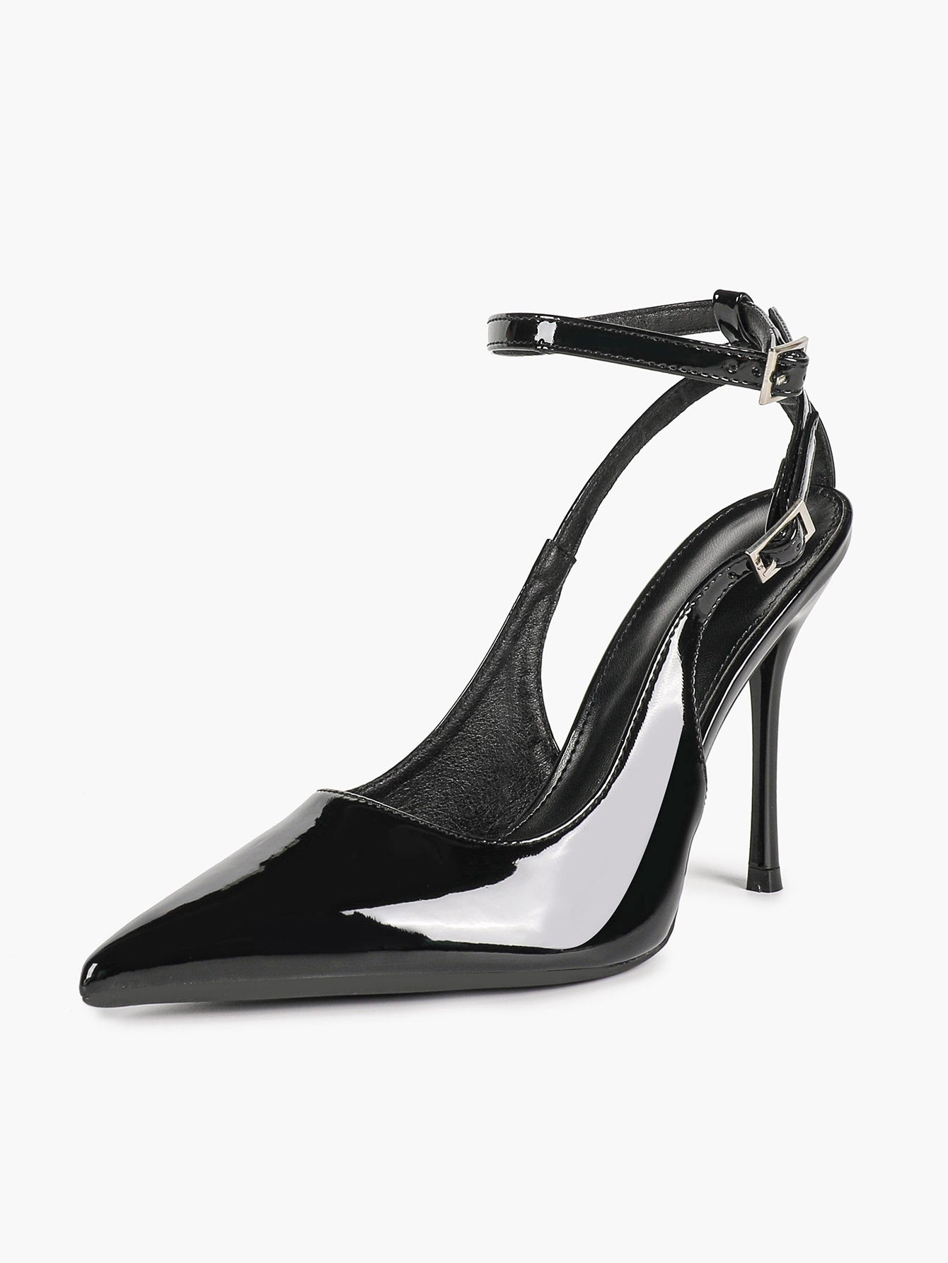 Pointed Toe Ankle Strap Pumps Adjustable Buckle Stiletto Heels Elegant Shoes Office Party