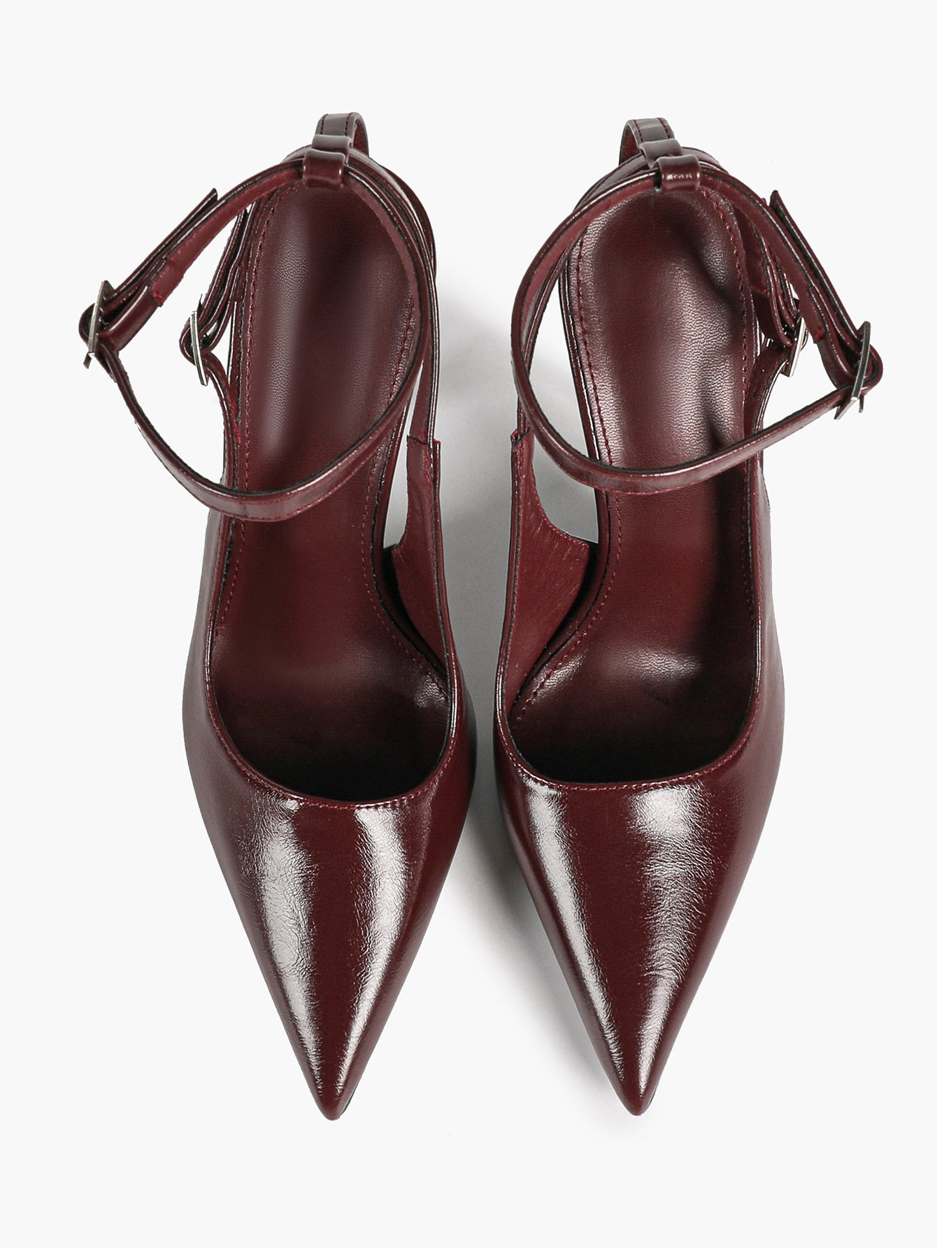 Pointed Toe Ankle Strap Pumps Adjustable Buckle Stiletto Heels Elegant Shoes Office Party