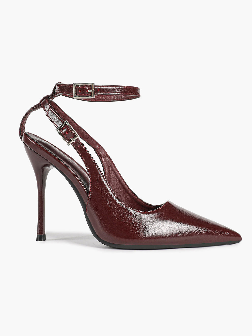 Pointed Toe Ankle Strap Pumps Adjustable Buckle Stiletto Heels Elegant Shoes Office Party
