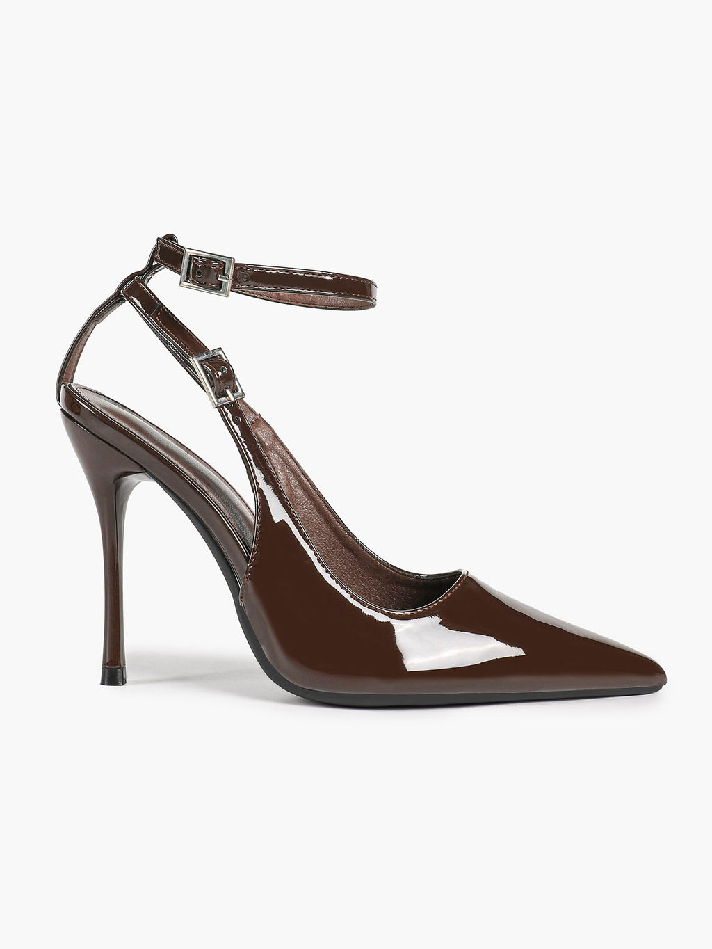 Pointed Toe Ankle Strap Pumps Adjustable Buckle Stiletto Heels Elegant Shoes Office Party