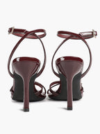 Women's Rhinestone Buckle Heeled Sandals Pointed Toe Ankle Strap Block Heels Night Out Party