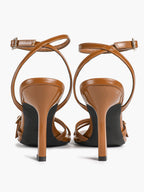 Women's Rhinestone Buckle Heeled Sandals Pointed Toe Ankle Strap Block Heels Night Out Party