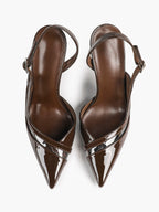 Pointed Toe PVC Cutout Slingback Heels Modern Stilettos Bridal Office Pumps