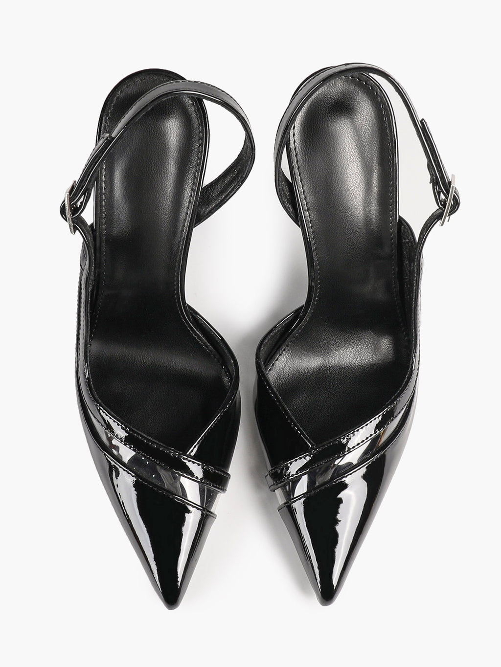Pointed Toe PVC Cutout Slingback Heels Modern Stilettos Bridal Office Pumps