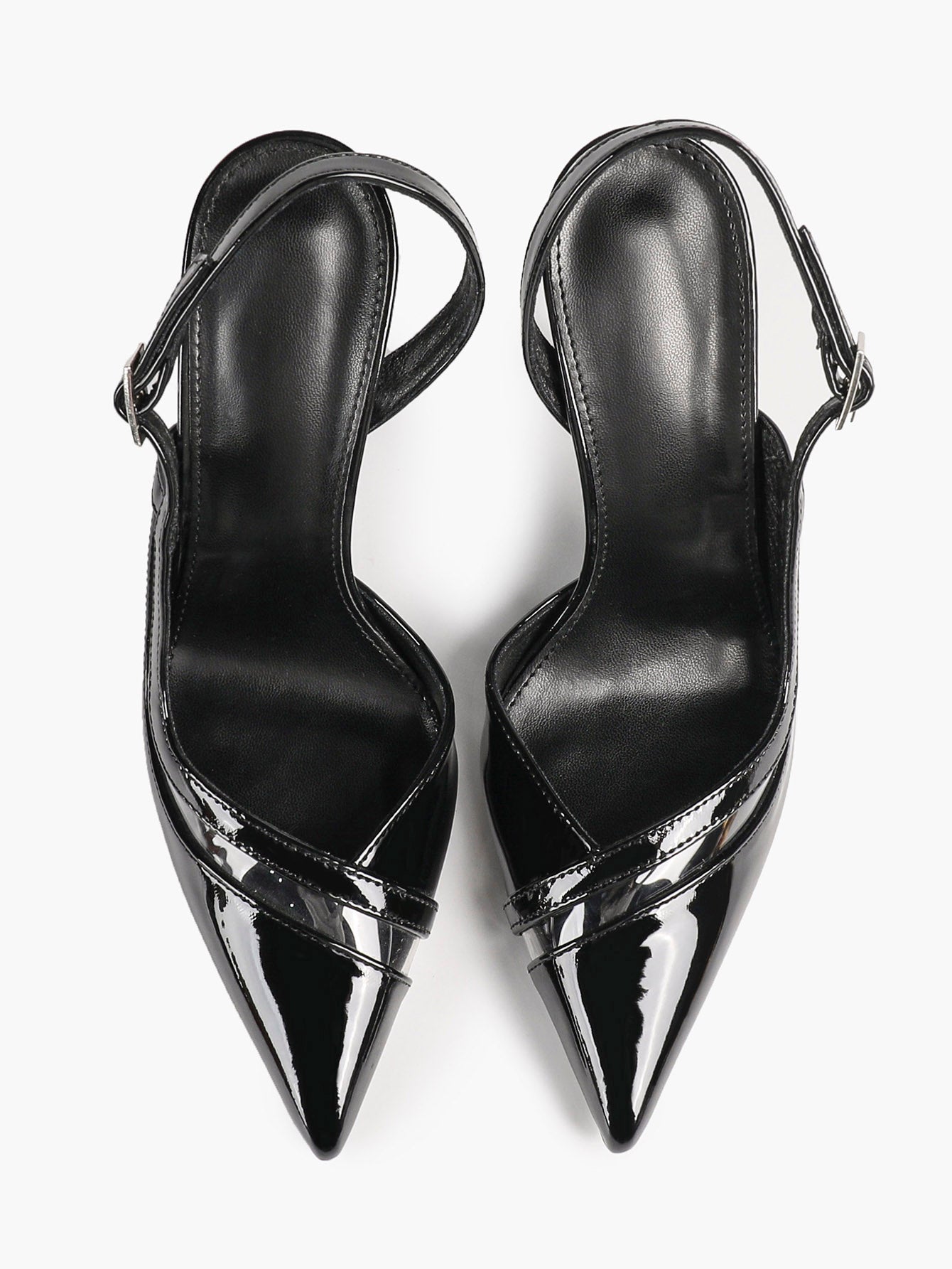 Pointed Toe PVC Cutout Slingback Heels Modern Stilettos Bridal Office Pumps