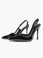 Pointed Toe PVC Cutout Slingback Heels Modern Stilettos Bridal Office Pumps