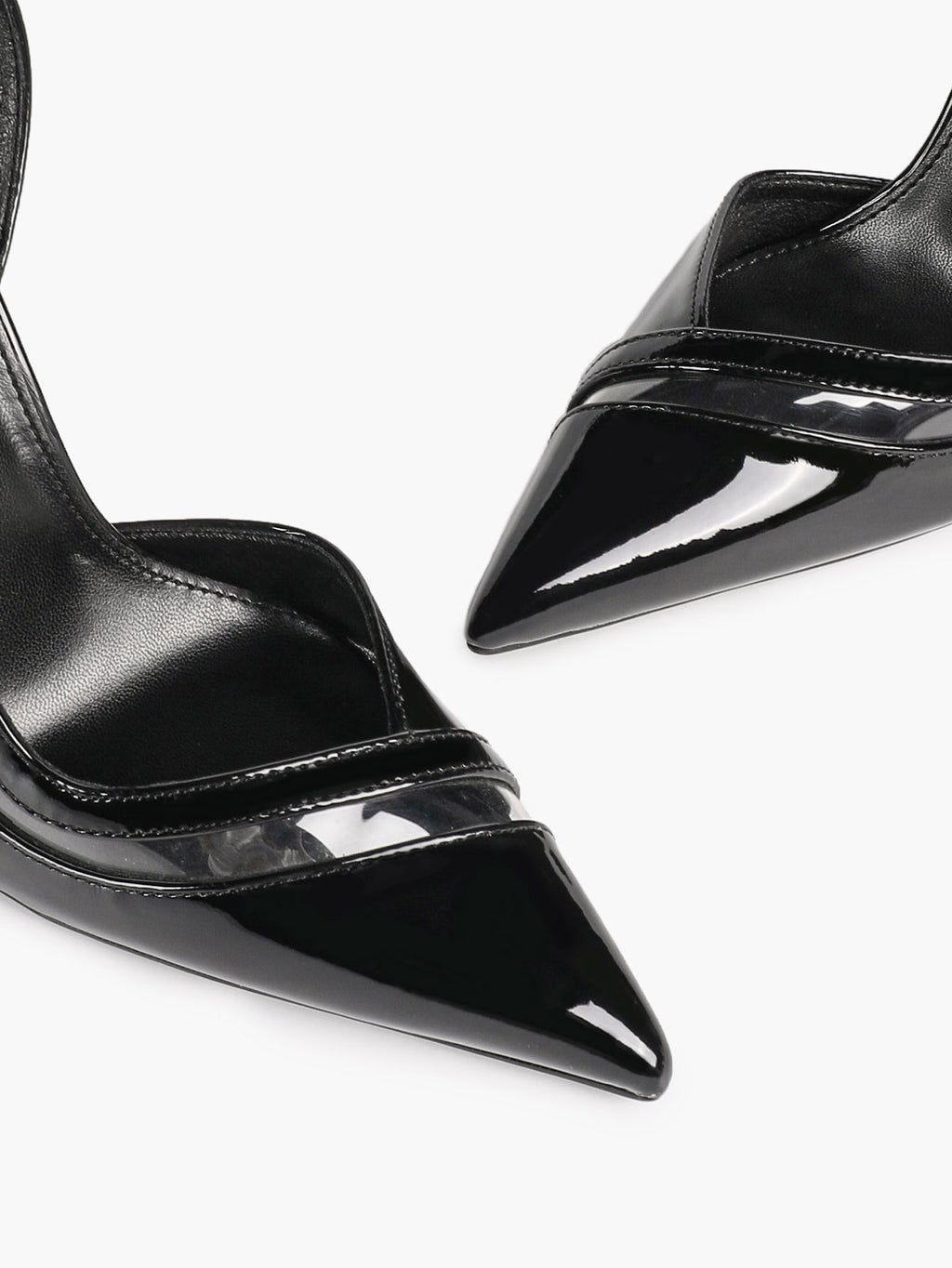 Pointed Toe PVC Cutout Slingback Heels Modern Stilettos Bridal Office Pumps