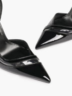 Pointed Toe PVC Cutout Slingback Heels Modern Stilettos Bridal Office Pumps