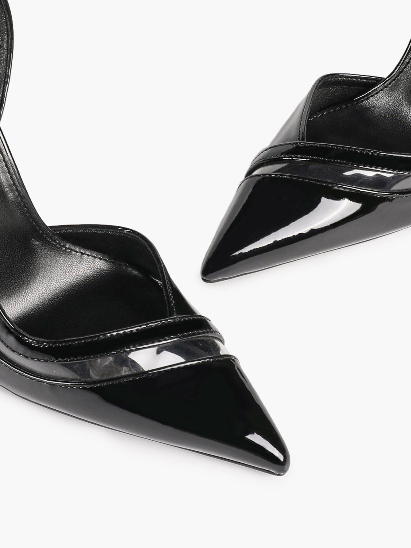 Pointed Toe PVC Cutout Slingback Heels Modern Stilettos Bridal Office Pumps