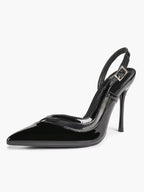 Pointed Toe PVC Cutout Slingback Heels Modern Stilettos Bridal Office Pumps