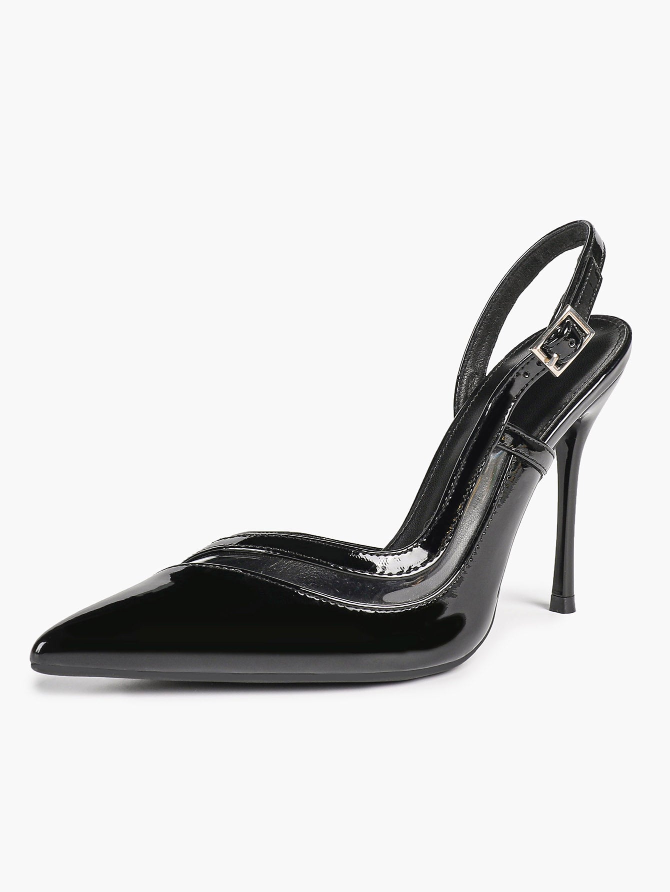 Pointed Toe PVC Cutout Slingback Heels Modern Stilettos Bridal Office Pumps