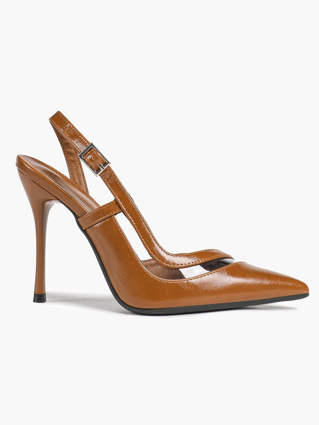 Pointed Toe PVC Cutout Slingback Heels Modern Stilettos Bridal Office Pumps