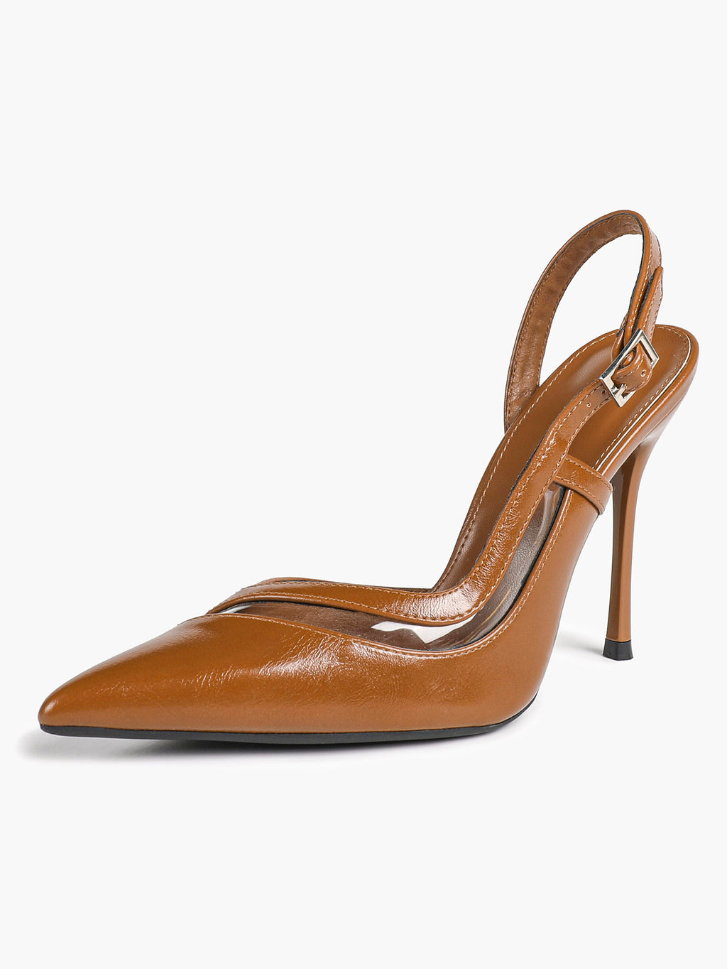 Pointed Toe PVC Cutout Slingback Heels Modern Stilettos Bridal Office Pumps