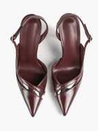 Pointed Toe PVC Cutout Slingback Heels Modern Stilettos Bridal Office Pumps
