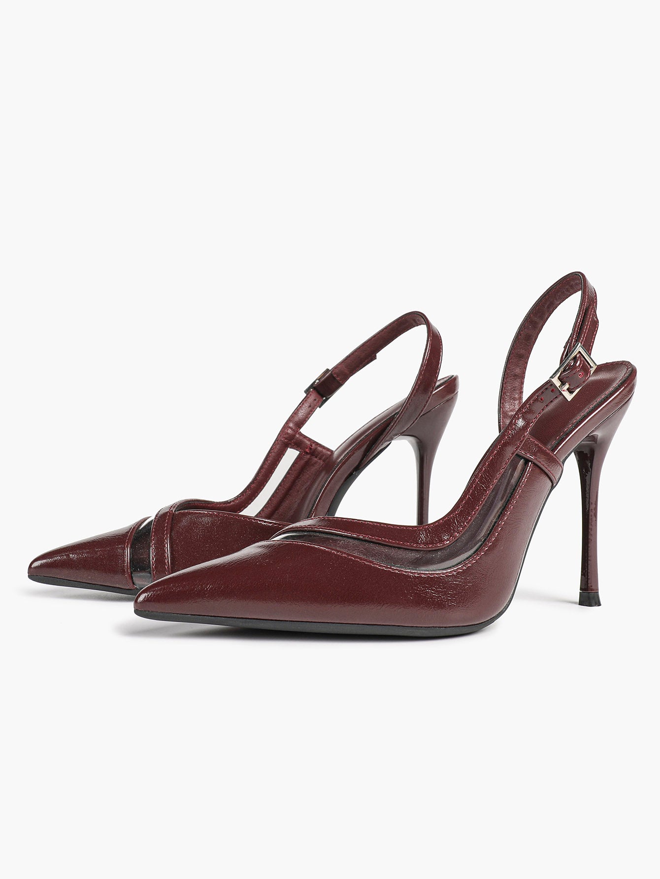 Pointed Toe PVC Cutout Slingback Heels Modern Stilettos Bridal Office Pumps