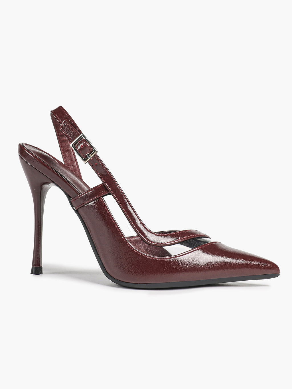 Pointed Toe PVC Cutout Slingback Heels Modern Stilettos Bridal Office Pumps