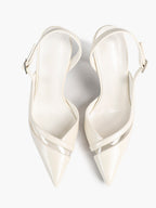 Pointed Toe PVC Cutout Slingback Heels Modern Stilettos Bridal Office Pumps