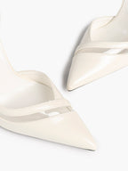Pointed Toe PVC Cutout Slingback Heels Modern Stilettos Bridal Office Pumps