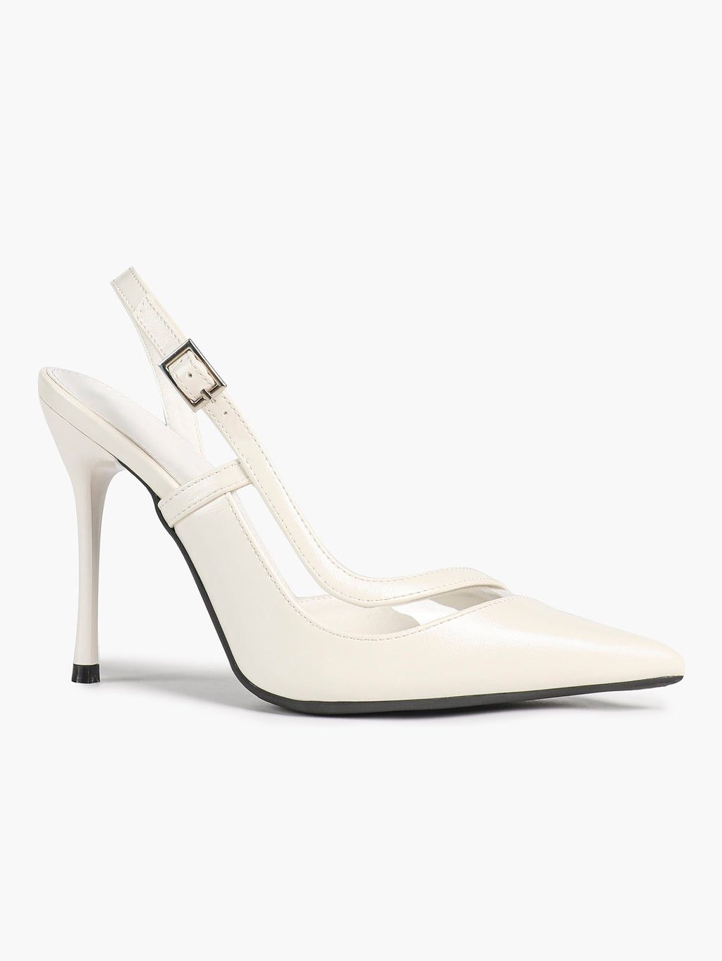 Pointed Toe PVC Cutout Slingback Heels Modern Stilettos Bridal Office Pumps