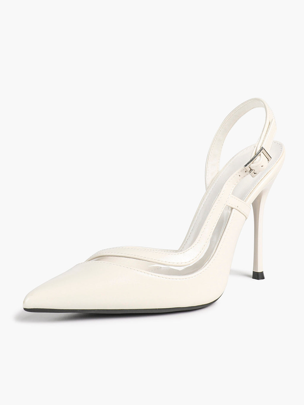 Pointed Toe PVC Cutout Slingback Heels Modern Stilettos Bridal Office Pumps