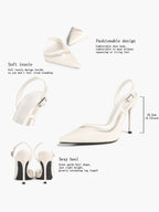Pointed Toe PVC Cutout Slingback Heels Modern Stilettos Bridal Office Pumps