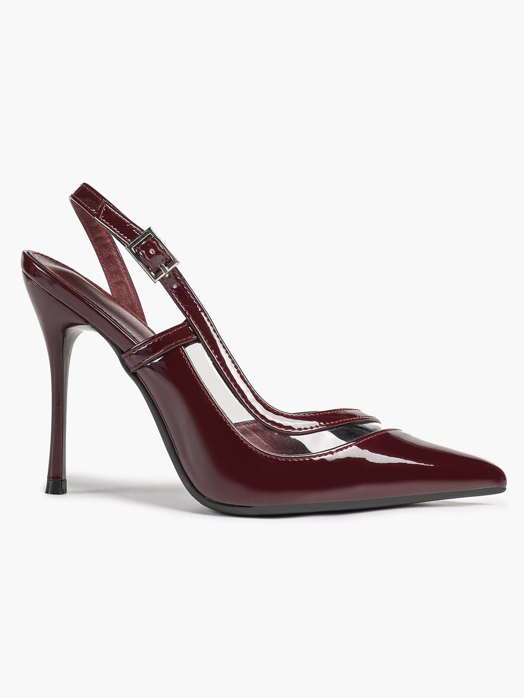 Pointed Toe PVC Cutout Slingback Heels Modern Stilettos Bridal Office Pumps