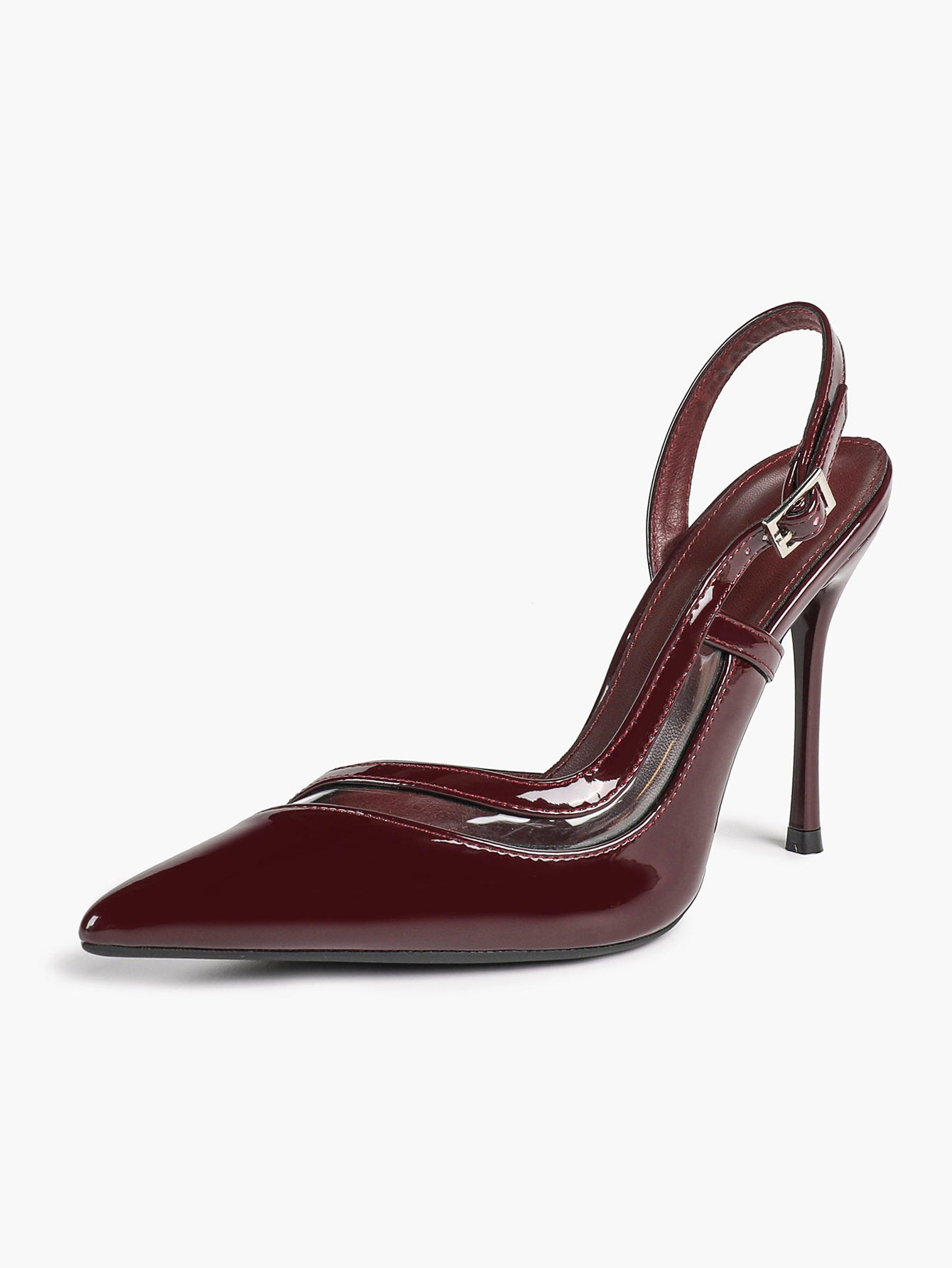 Pointed Toe PVC Cutout Slingback Heels Modern Stilettos Bridal Office Pumps