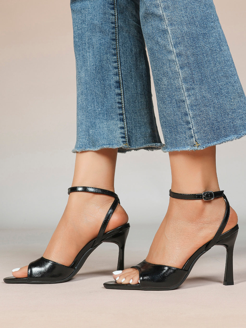 Open Toe Ankle Strap High Heel Sandals Stiletto Heel Sandals Summer Party Date Night