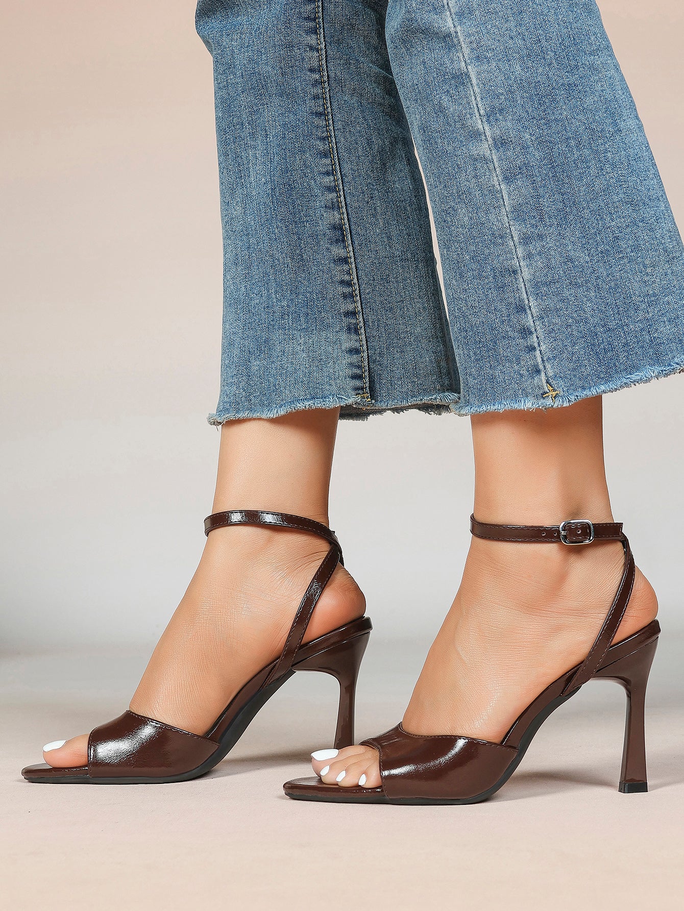 Open Toe Ankle Strap High Heel Sandals Stiletto Heel Sandals Summer Party Date Night
