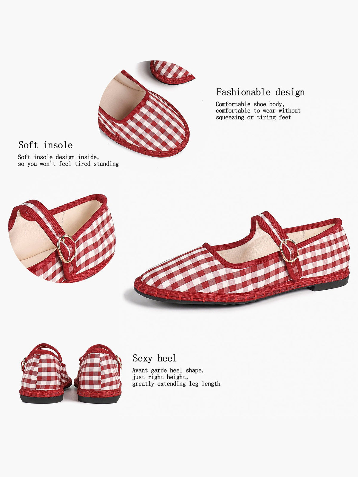 Women's Woven Mary Jane Flats Brown Trim Slip On Shoes Vacation Dailywear Shoes ISHIFIVAN