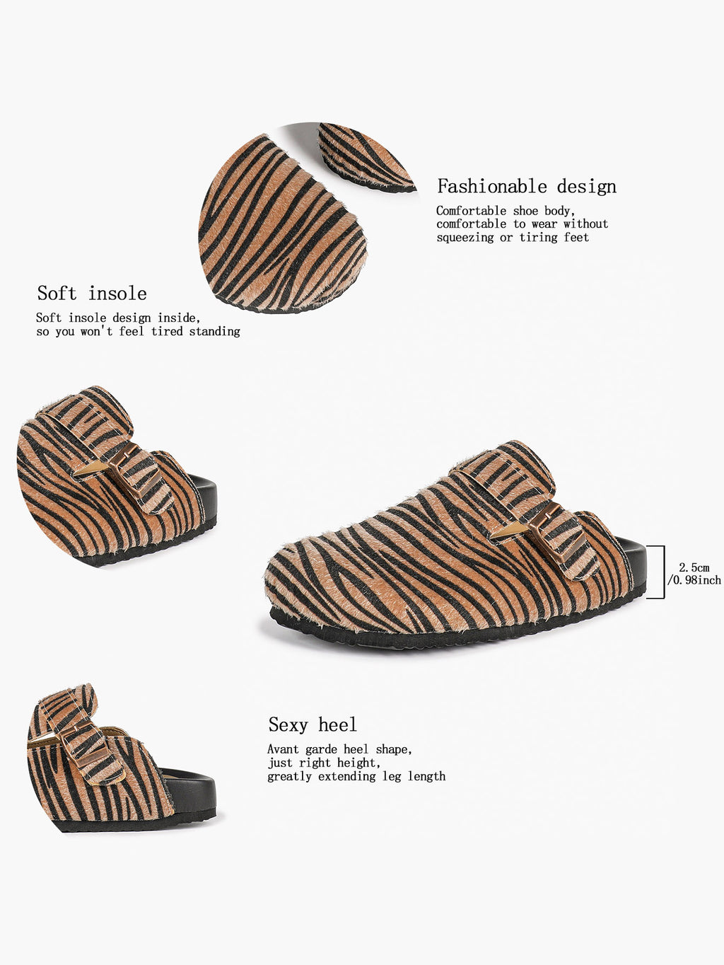 Bohemian Print Fabric Clogs Adjustable Buckle Casual Slip-On Birkenstock-Style Shoes