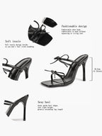Women's Bow Mule Heels Open Toe Slip On Stiletto Sandals Party Casual Shoes