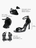 Women's Ankle Strap Heeled Sandals Workwear Office Sandals