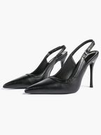 Glossy Patent Slingback Heels | Pointed Toe Formal Heels